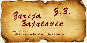 Zarija Bajalović vizit kartica